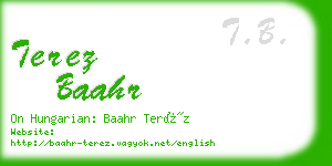 terez baahr business card